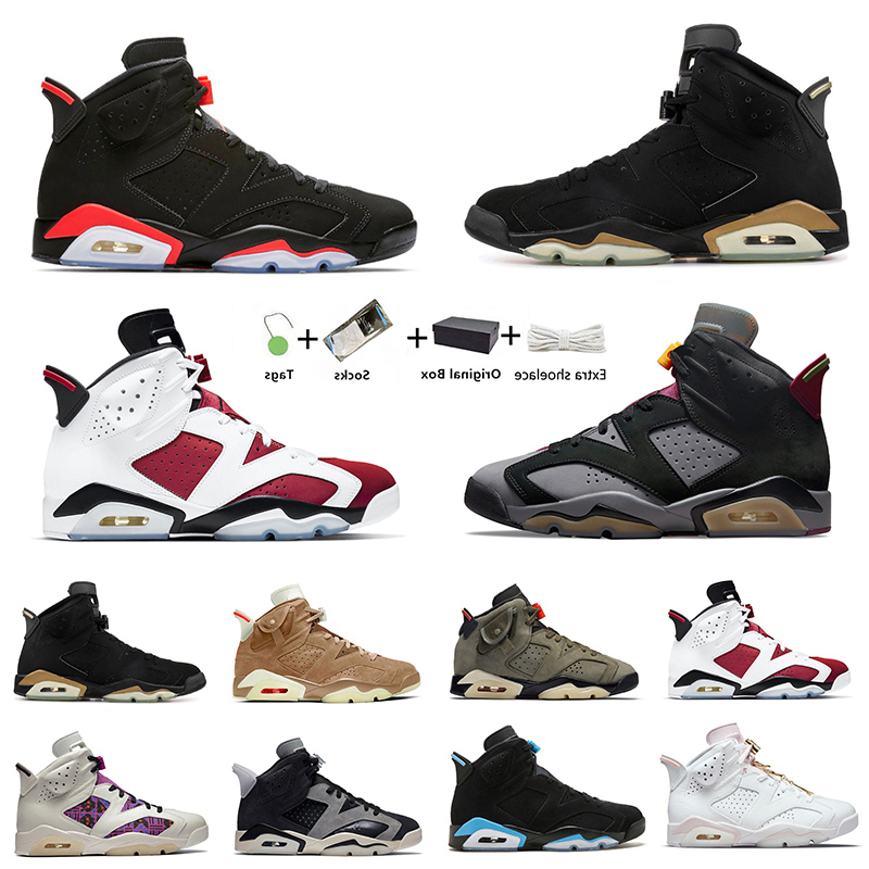 

Jumpman 6 6s mens retro basketball shoes sneakers UNC TS Travis Black Cat bull Olive UNC Tech Chrome Marron Electric men outdoor trainers sports shoe With box, Item#18