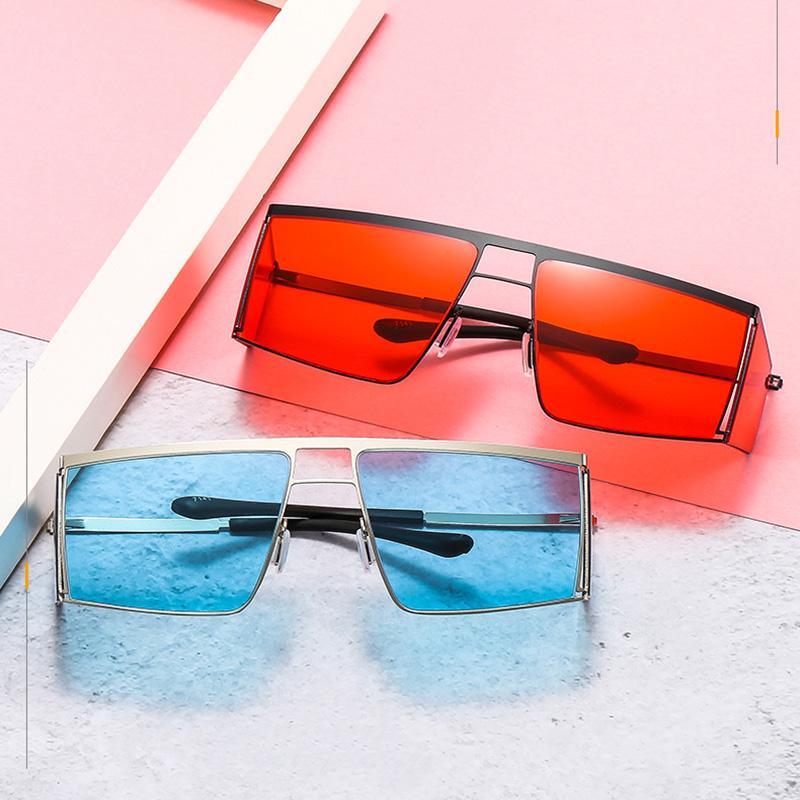 

New Personality Folding Metal Frame Trendy Sunglasses Fashionable and Colorful Box UV400 Sunglasses Side Lens Windproof Glasses