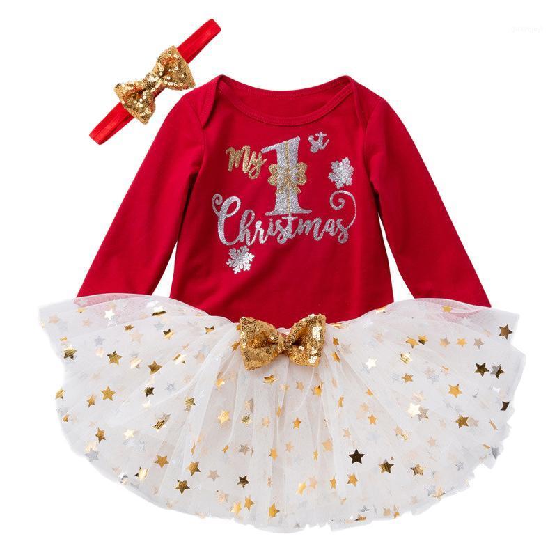 

Toddler Christmas Clothes 95 % Cotton Newborn Girls Long-Sleeve 3-Piece Set Kids Birthday Party Princess costume 2020 New1, S1358 green