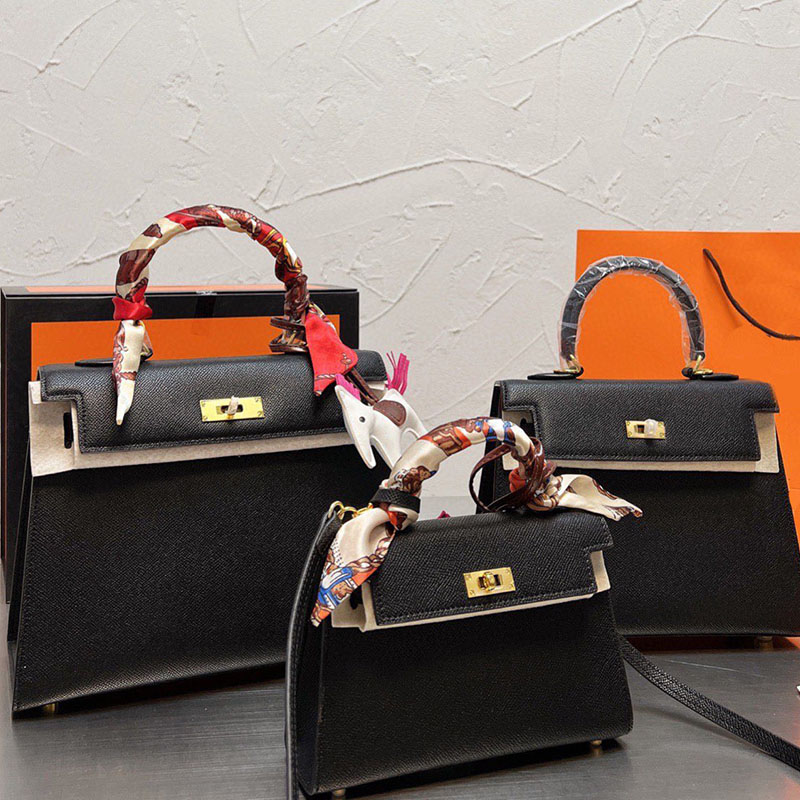 

Women Handbag Tote Bag Crossbody Bags Cowhide Leather Removable Strap Fashion Letter Pony Pendant Palmar Pattern Gold Buckle Plain Wallets, Box