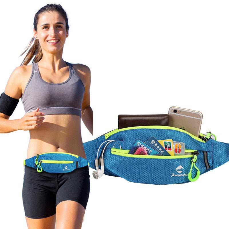

Fanny Pack Waist Bag with Earphone Hole Multifunctional Bum Belt Bag Pouch Travel Women Men Strap Heuptas Sac Banane, Sky blue