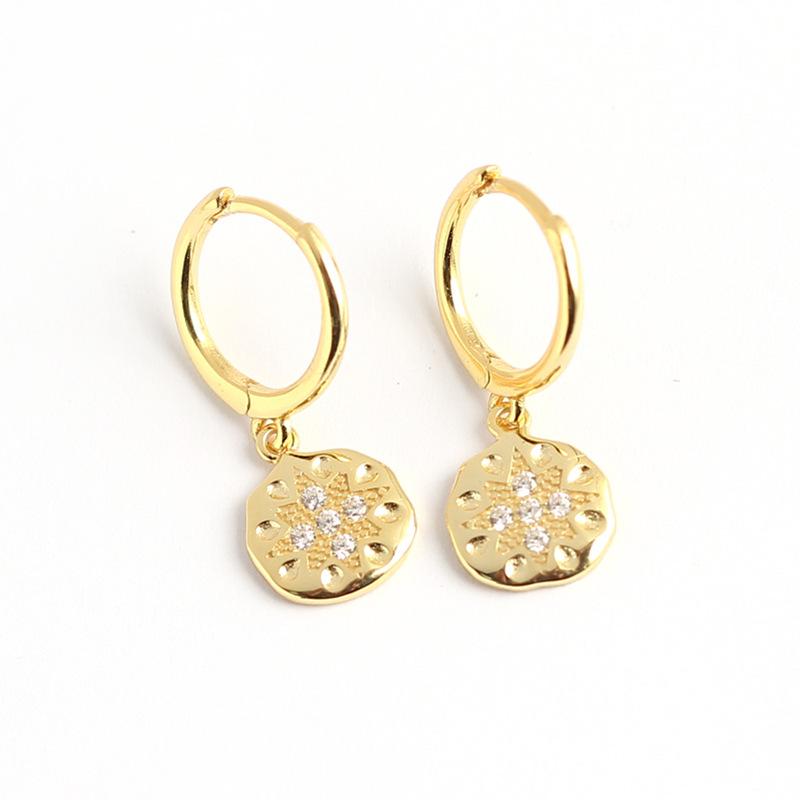 

Real 925 Sterling Silver Zircon Irregular Round Hoop Huggies Earrings For Fashion Women Hiphop Fine Jewelry 18k Gold Accessories