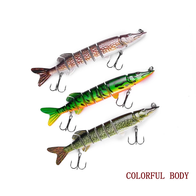 12.5cm 19.4g Fishing Lures Wobblers Hard Bait Artificial Isca Jointed Baits Plastic Pike Lure Tackle 2 Hooks-image-606258785