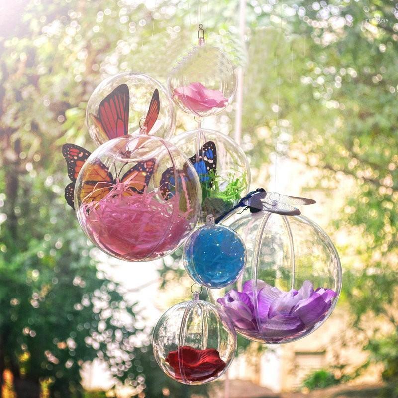 

Christmas Decorations 75pcs 4/5cm Transparent Plastic Round Ball Pendant Ornaments For Xmas Tree Bauble Decor Wedding Favours1