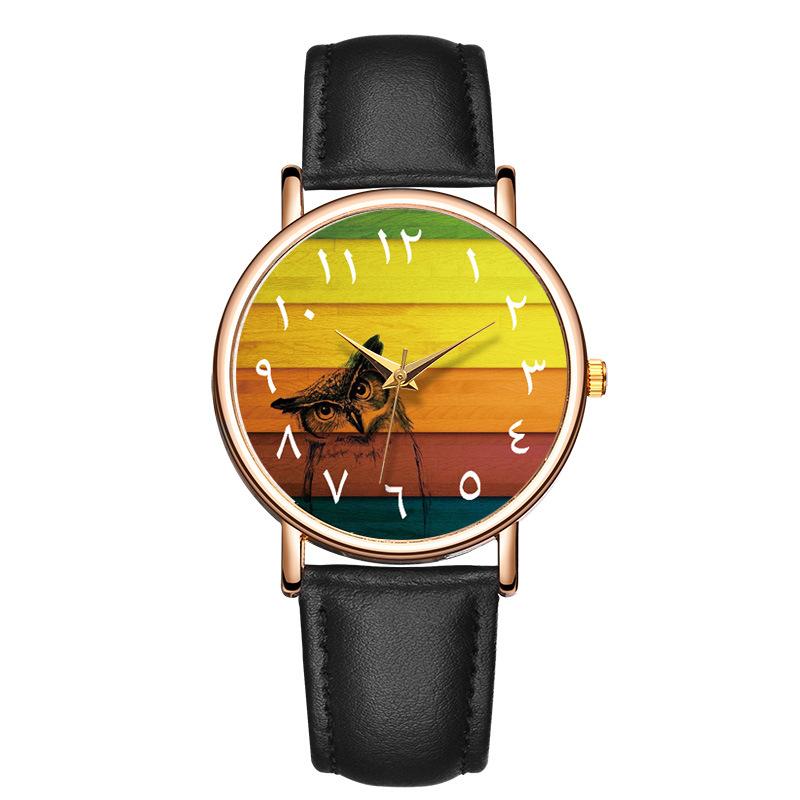 

Wristwatches BAOSAILI Quartz Watches Women Creative Dial Ladies Watch Bracelet Leather Strap Stylish Retro Clock Zegarek Damski, Black