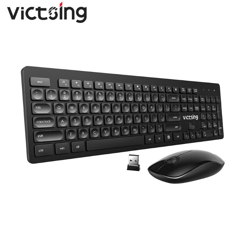 

VicTsing PC176 Wireless Keyboard And Mouse Comb Ultra Slim Thin Keyboard Silent Mouse Set 2.4G Wireless Connection For Notebook