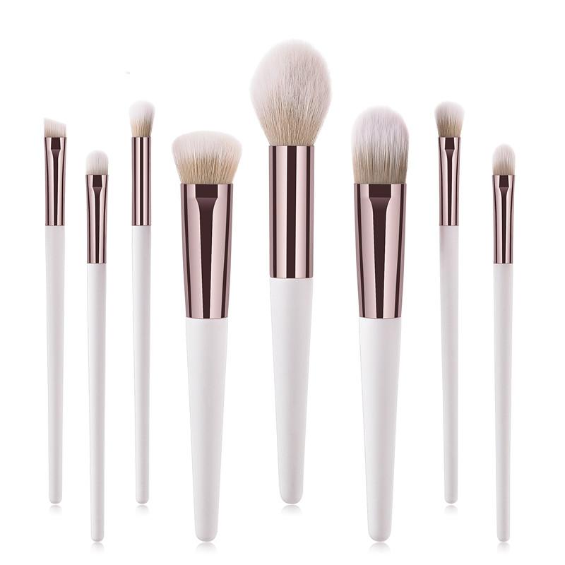 

Pro 8pcs White Hair Makeup Brushes Set Powder Foundation Blush Eye shadow Lip Cosmetic Beautiful Make Up Brush Tools