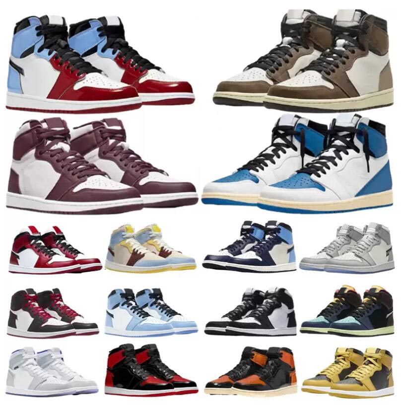 

Jumpman 1 1s men women Outdoor shoes Bred Patent Bordeaux Brotherhood Dark Mocha Bubble Gum Chicago Obsidian fragment Shadow Royal mens trainers sports sneakers