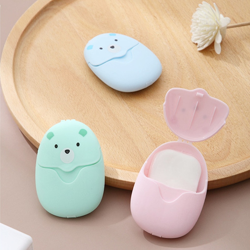 

50pcs Disposable Boxed Soap Paper Travel Portable Hand Washing Box Scented Slice Sheets Mini Soap Paper Outdoors Clean Tools