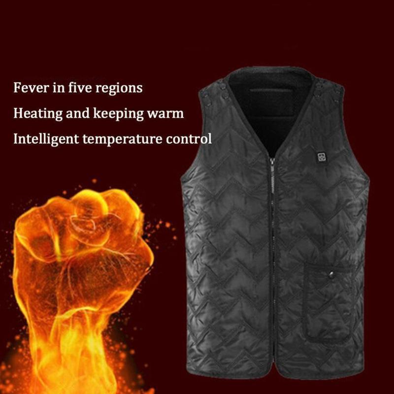 

Heating Vest Washable USB Charging Electric Heating Warm Vest Control Temperature Camping Fishing Hiking Warm Hunting Jacket, Black