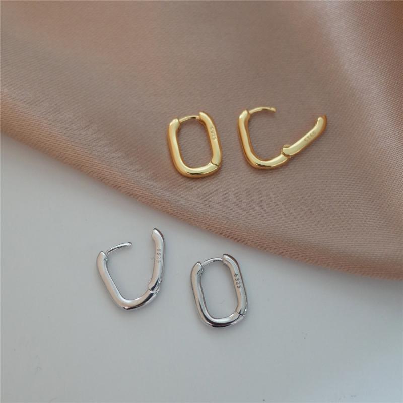 

Stud Minimalist O Shaped Earrings Charm Women Vintage Geometric Ellipse Handmade Party Accessories Jewelry Gift, Golden;silver