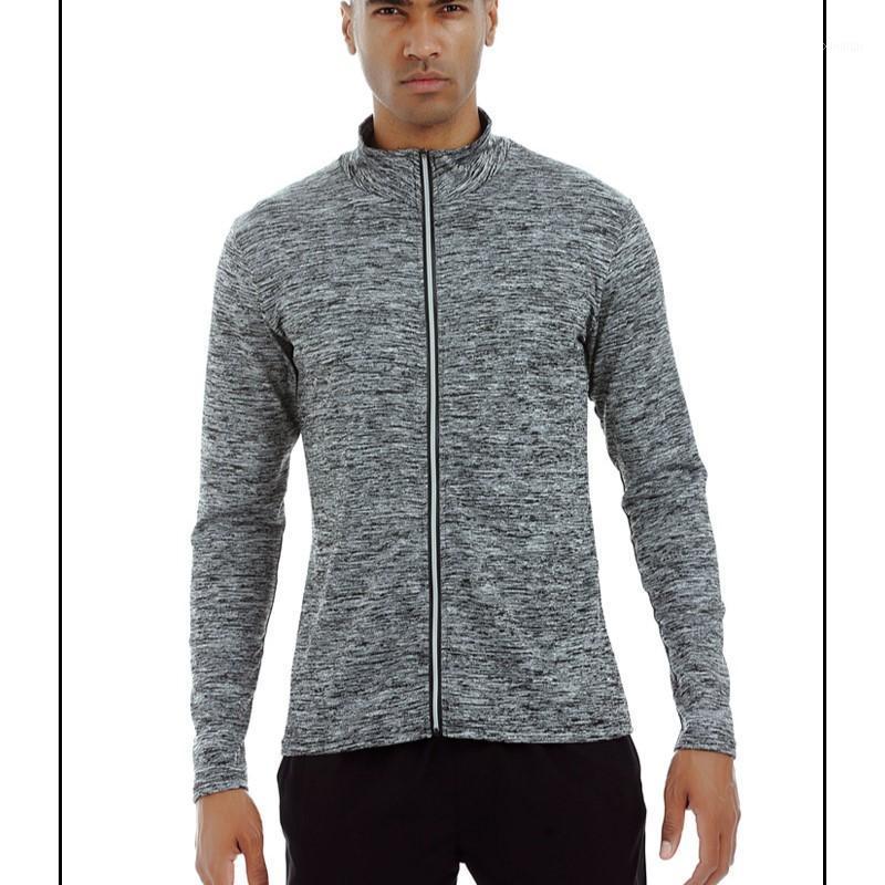 

European and American Sports Fitness Coat Men's Basketball Training Fast-drying Sports Wei Wei Long-sleeved Zipper Jacket1, Blue
