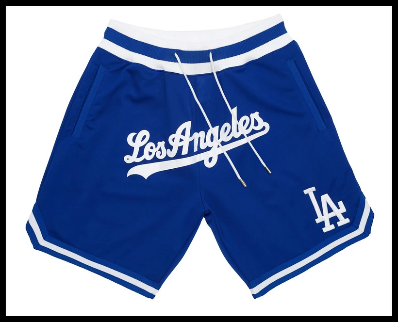 

Los Angeles Dodgers MEN JUST DON By Mitchell & Ness baseball Shorts Pocket PANTS S-2XL, Black