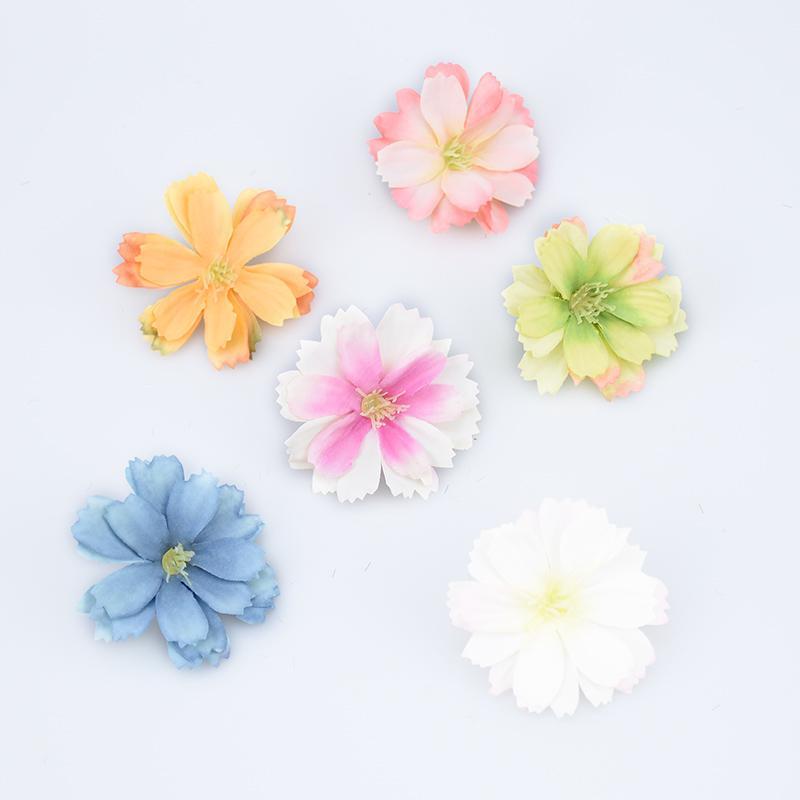 

50/100 Pcs Multicolor MINI silk daisy head artificial flowers diy stamen gifts box fake flores home wedding decoration accessory1, 11