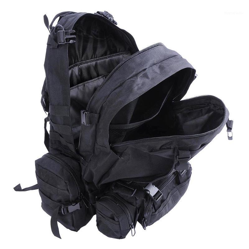 

55L Tactical Large Capacity Camping Oxford Fabric Sport Molle Rucksack Hunting Trekking Outdoor Bag Army Backpack1, Black color