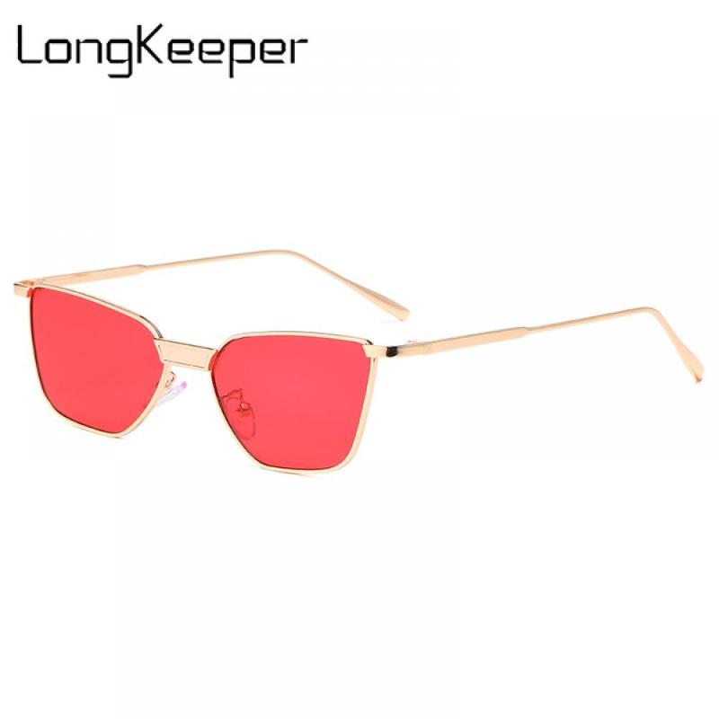 

New Square Sunglasses Men Women Brand Designer Metal Cat Eye Sun Glasses For Female Gold Red Eyewear Oculos Gafas de sol UV400