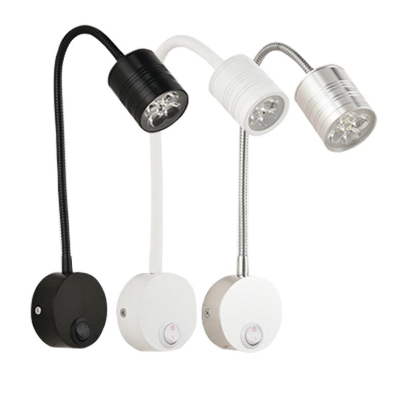 

Modern Switch on/off 3W 5W Flexible Hose LED Wall Lamp Flexible Arm Light Lamp Stair Kids room Bedside Wall Lighting AC110220V