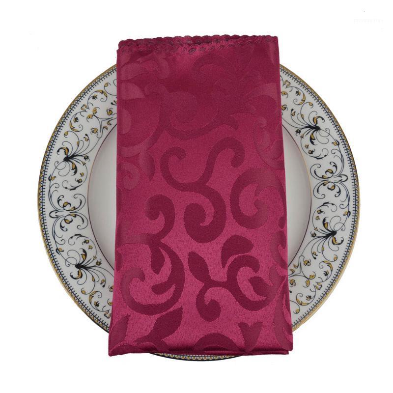 

Cheap 40pcs/lot 19" Europe Jacquard Polyester Table Napkin White/Beige/Red Hotel Folding Cloth For Wedding Party Decoration1