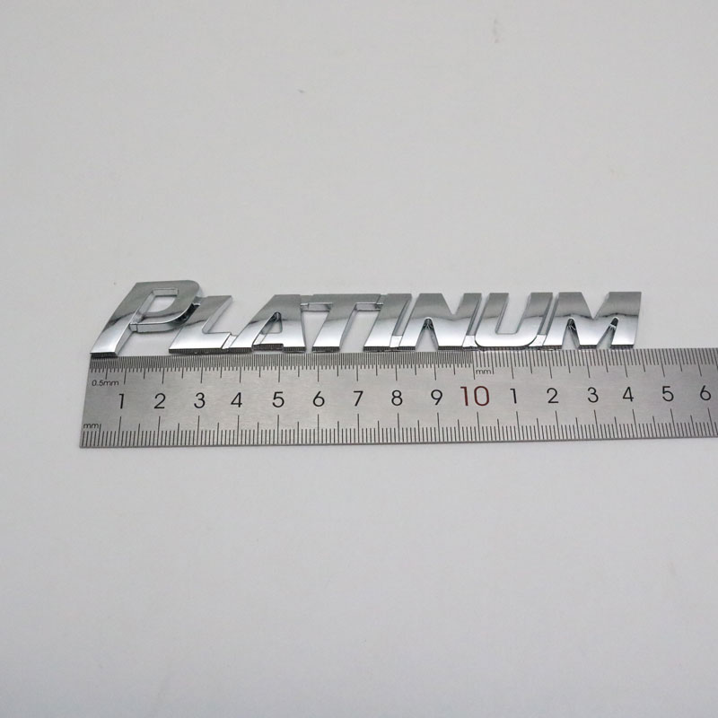 

For Toyota Platinum Emblem Car Logo 3D Letter Sticker Chrome Silver Rear Trunk Nameplate Auto Badge Decal