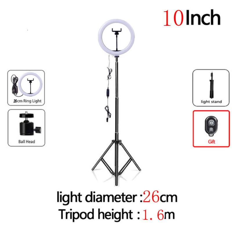 

Dimmable LED Selfie Ring Light Lamp With Tripod For Tiktok Youtube Vlog Makeup Photography Lighting With Stand Aro De Luz NE047