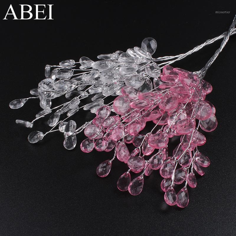 

10pcs/lot 16cm Length Acrylic Flower Branch White Pink flower String For Wedding Party Home Craft Decoration DIY Bouquet1