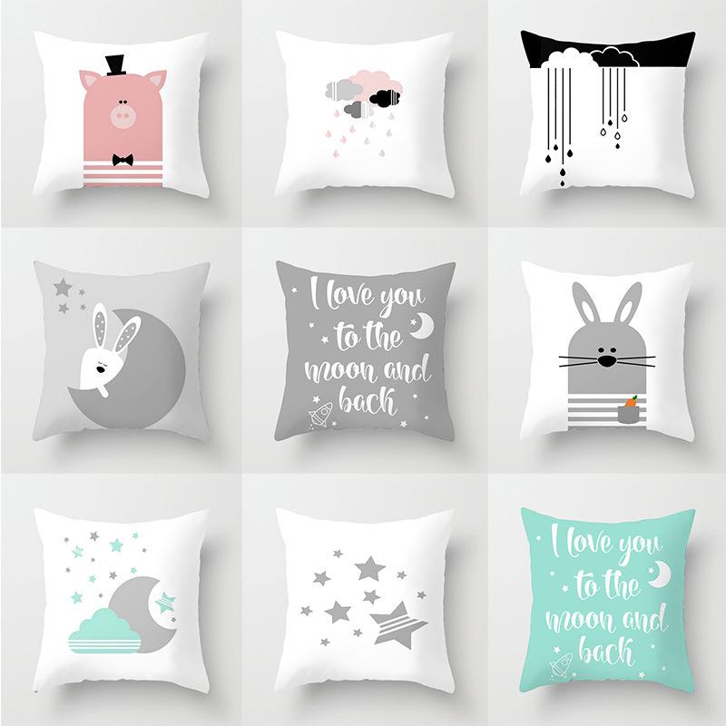 

Cloud Moon Star Pattern pillowcase Polyester Throw Pillow Case cushions christmas cute Cartoon home Decor new year's covers