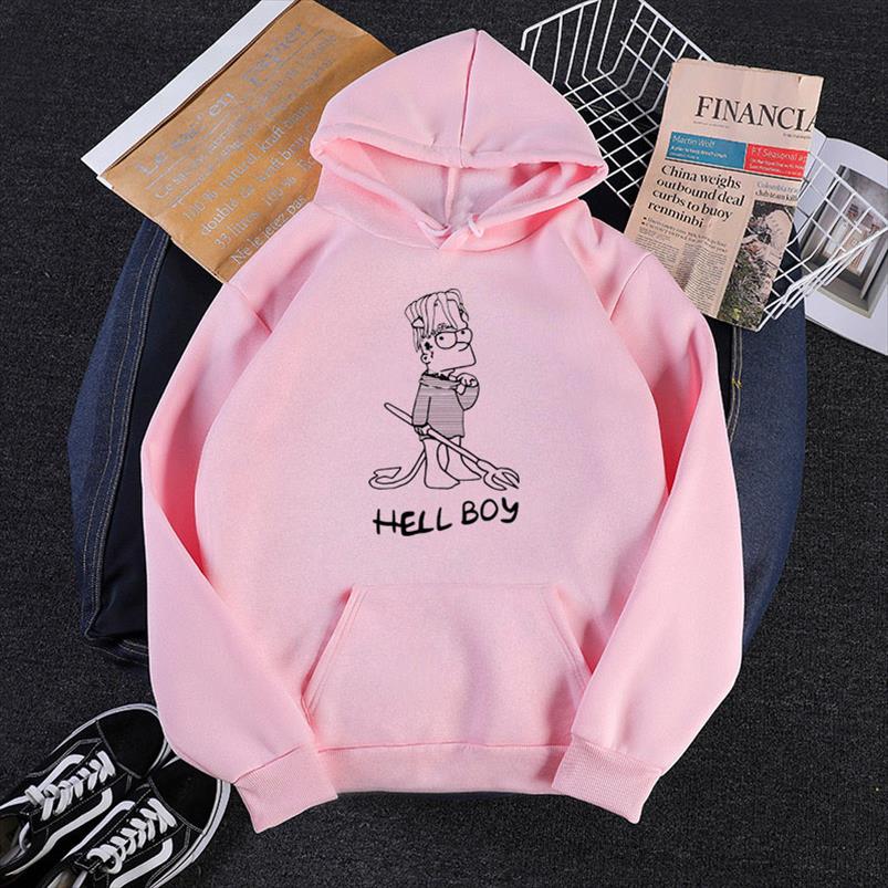 

Lil peep Hellboy womens Hoodies hell boy Bart Simpson Style Shirts Hoodie For Mens Size XS 2XL Unisex hoody, Red