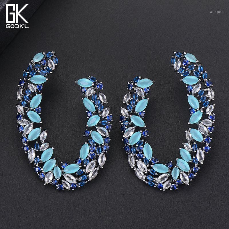 

Stud GODKI 48mm Luxury Earrings For Women Wedding Zircon Crystal CZ DUBAI Bridal Boucle D'oreille Femme 20211