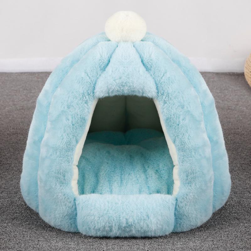 

Plush Cat Nest Bed, Closed Warm Small Kennel Cat House, Small Kennel, Warm Winter Solid Color Kennel Foldable Nest Beds