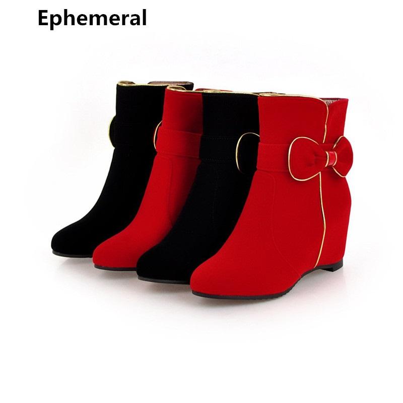 

Lady Plus Size 43 Retro Zip Patent Leather Round Toe Patching Velvet Ankle Boots Wedges Square Heels High Heel Pumps Women Shoes, Black