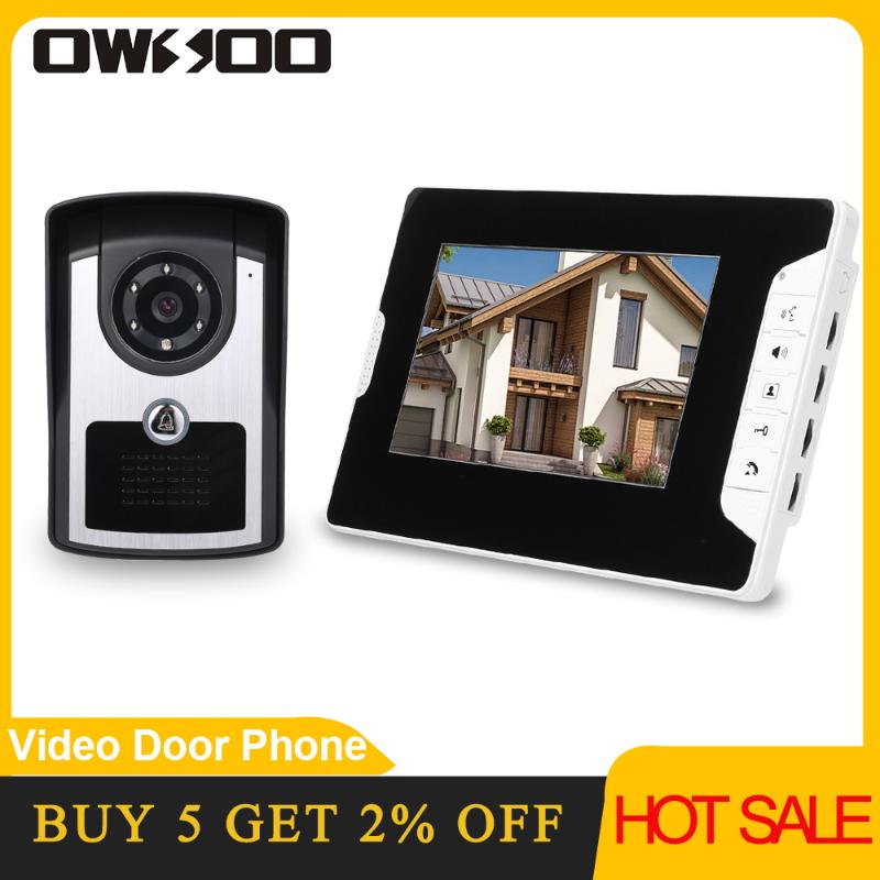 

7 inch Wired Video Doorbell Indoor Monitor Rainproof Camera Peephole Doorbell Intercom System IR Night Vision Video Door Phone
