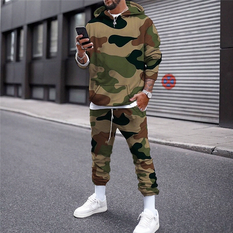 Sweats à Sweats à capuche 3D pour hommes Camo graphique / camouflage Imprimé Capuche occasionnel Quotidien 3D Imprimé Casual Streetwear Sweats Sw