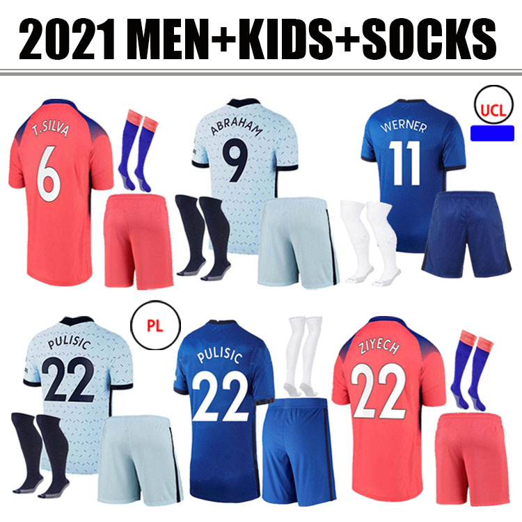 

20 21 NEW ABRAHAM WERNER HAVERTZ CHILWELL ZIYECH Soccer Jerseys 2020 2021 PULISIC Football Shirt KANTE MOUNT Men+Kids Kits tops, Home kid
