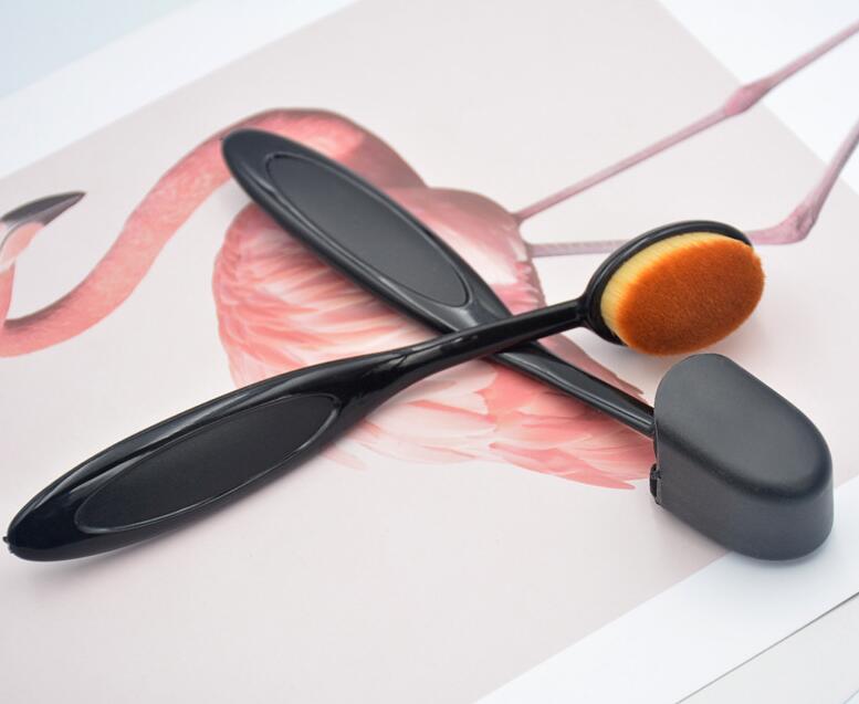 

Toothbrush Clear Brush for Women Make up 4# Foundation Powder BB Cream Makeup Brushes Black Handle Make up Brush with Case