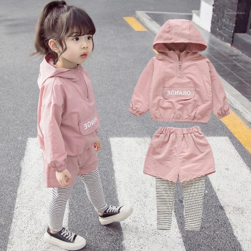 

Baby Girl Clothes Set Long Sleev Hooded Shirt and Pants Autumn Sport Clothing Suit Fashion Children Outfits Windbreaker1, Pink