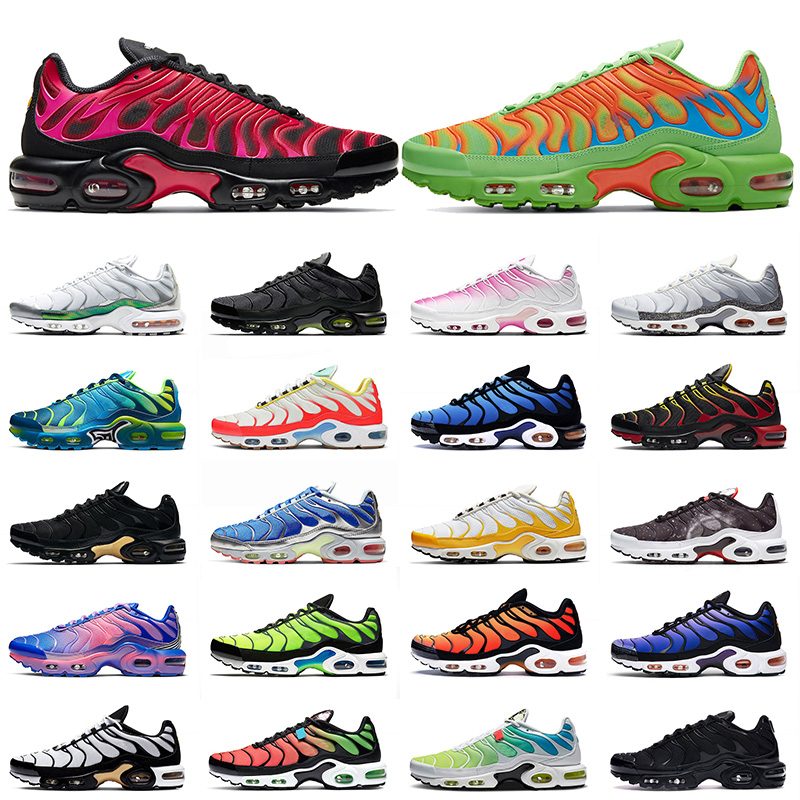 

Top Sale 2021 New Arrival TN plus mens women outdoor running shoes triple black all white woraldwide hyper blue Fade Blue Trainers Sneakers, B21 40-46 volt glow