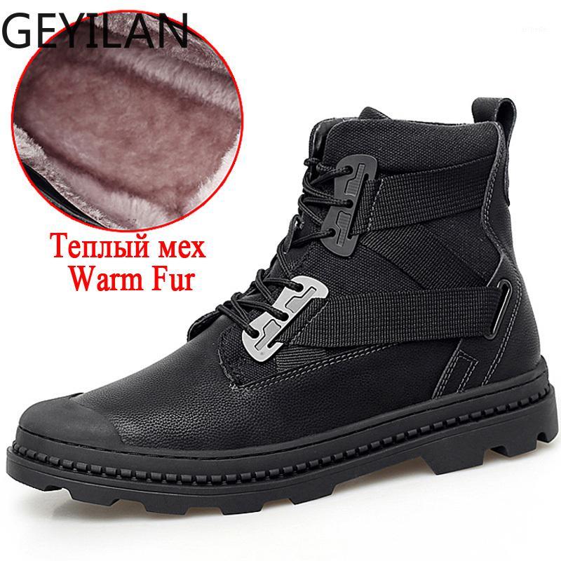 

Fashion New Men Ankle Boots Thick Plush Warm Men Snow Boots Quality Ankle Outdoor Waterproof Male Basic Work Shoes 441, Black