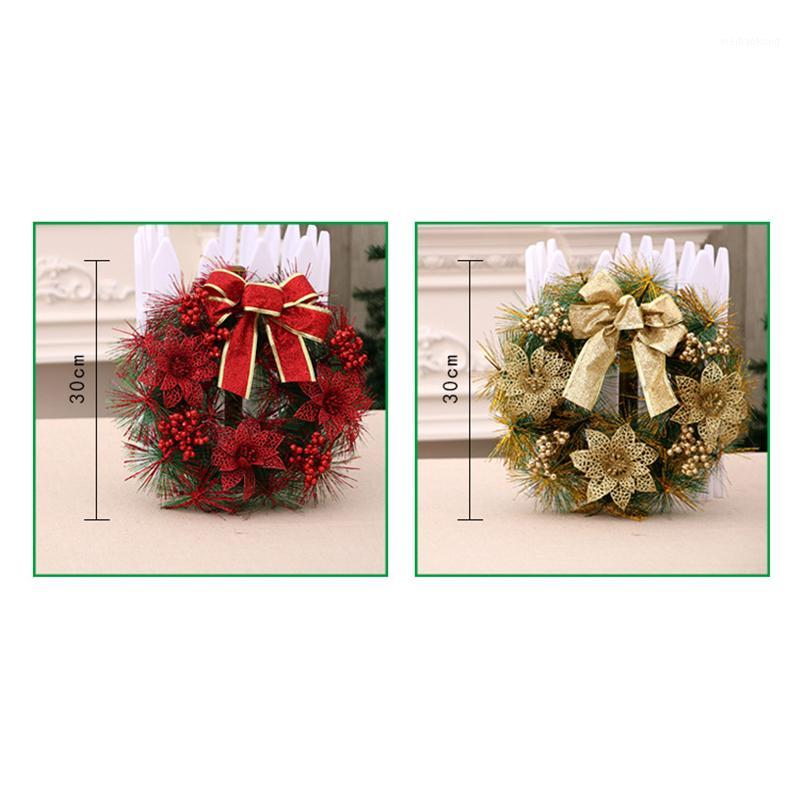 

Christmas Ornament Garland 30cm Hanging Pendant Craft Christmas Tree Handmade Wreath Green Door Window Garland Home1