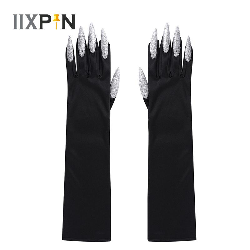 

Unisex Adults Long Gloves Halloween Fingernails Gloves Long Nails Finger Cosplay Party Costume Accessories