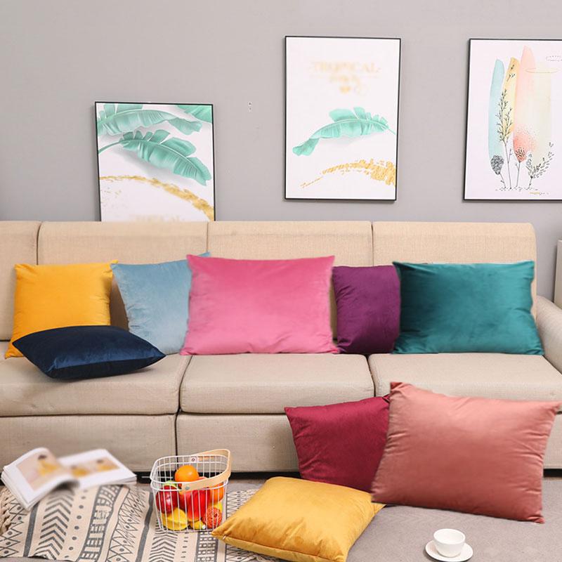 

30*50cm Velvet Pillow Cover For Sofa Living Room Super Soft Cushion Cover Solid Color Home Decorative Pillows Nordic Wholesale Pillow Case, Navy blue