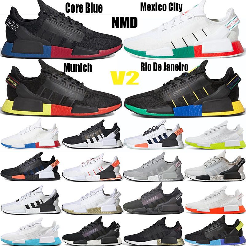 

NMD R1 V2 runner men women running shoes Mexico City Oreo OG pink triple white black europe exclusive lush red cheap mens sneakers, White36-39