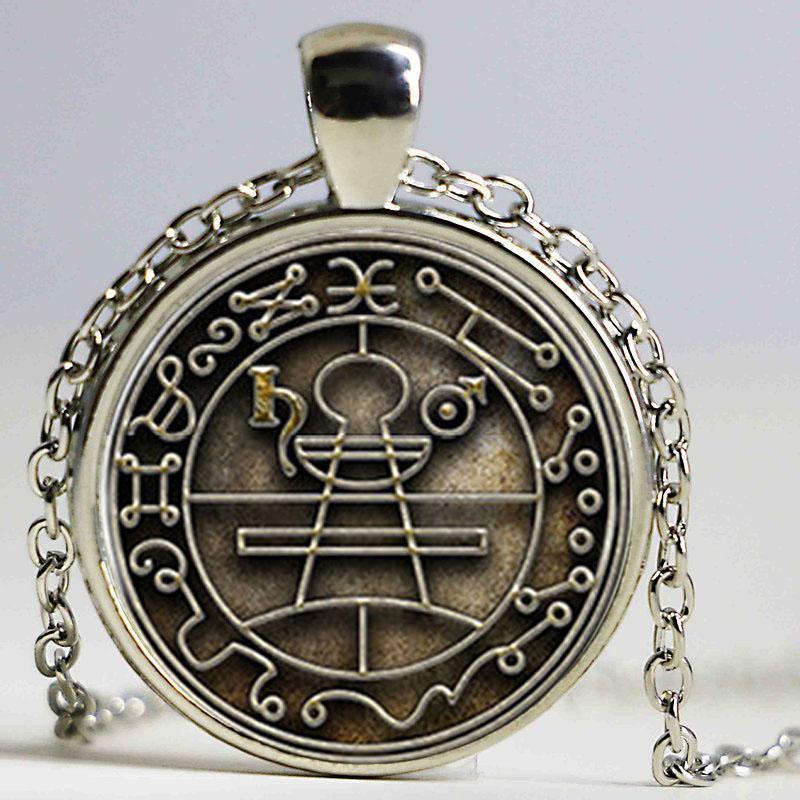 

New Fashion 1 unids necklace Cabochon crystal jewelry Solomon Key Sigilo women glass dome Taoist jewelry