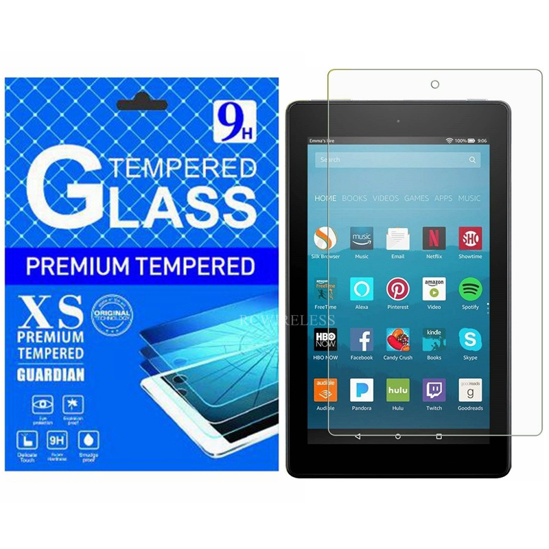 

Clear Thin Tempered Glass Tough Tablet PC Screen Protector Film For Amazon Fire HD 10 2021 8 Plus 7 Kids Edition