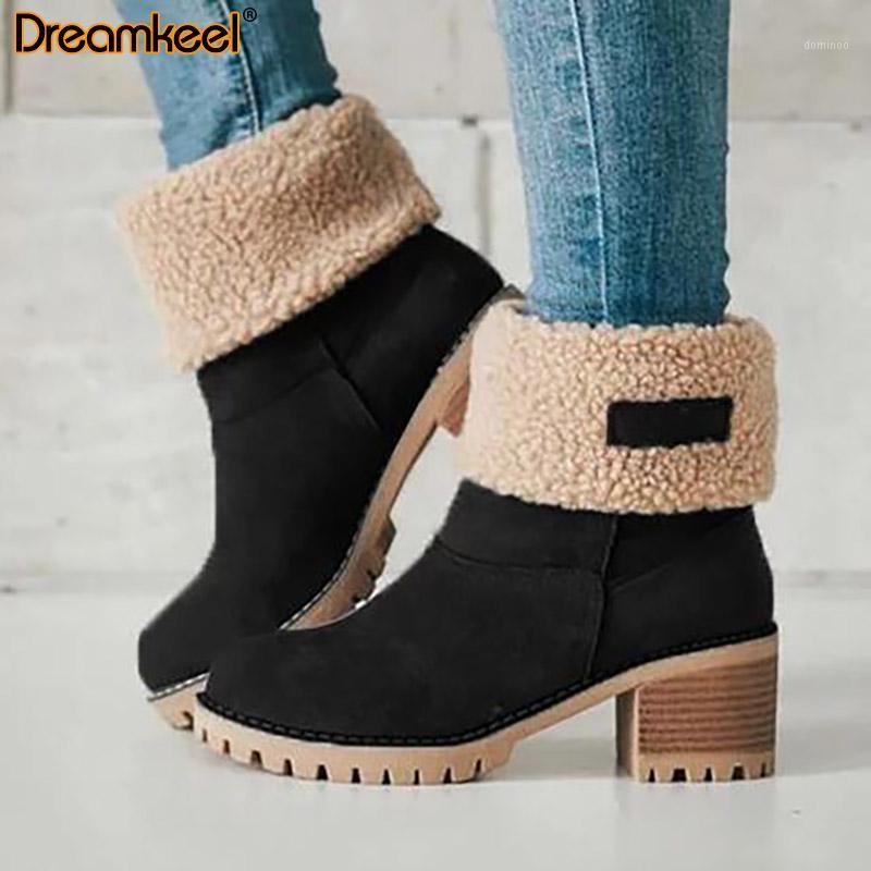 

Snow Boots Ladies Warm Wool Booties Ankle Boot Women Winter Fur Warm Comfortable Shoes Plus Size Casual Women Mid Boots Y1, Orange