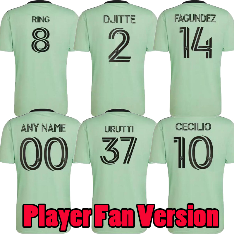 

2022 2023 MLS Austin FC SOCCER JERSEY AWAY blue 22 23 Djitte Driussi Ring Cecilio Fagundez URUTTI football shirts uniform top thailand FANS PLAYER VERSION, C685#
