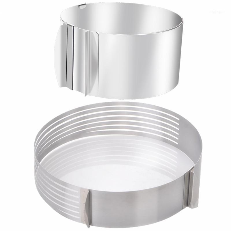 

16-30CM Retractable Stainless Steel Mousse Ring Baking Tool Set Cake Mold Adjustable Cake Cutter Slicer decorating tools1