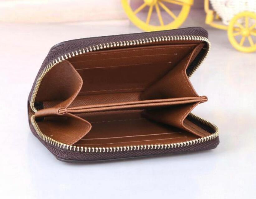 

New ZIPPY WALLET VERTICAL the most stylish way carry around money cards and coins famous design men leather purse card holder long business, Brown flowers