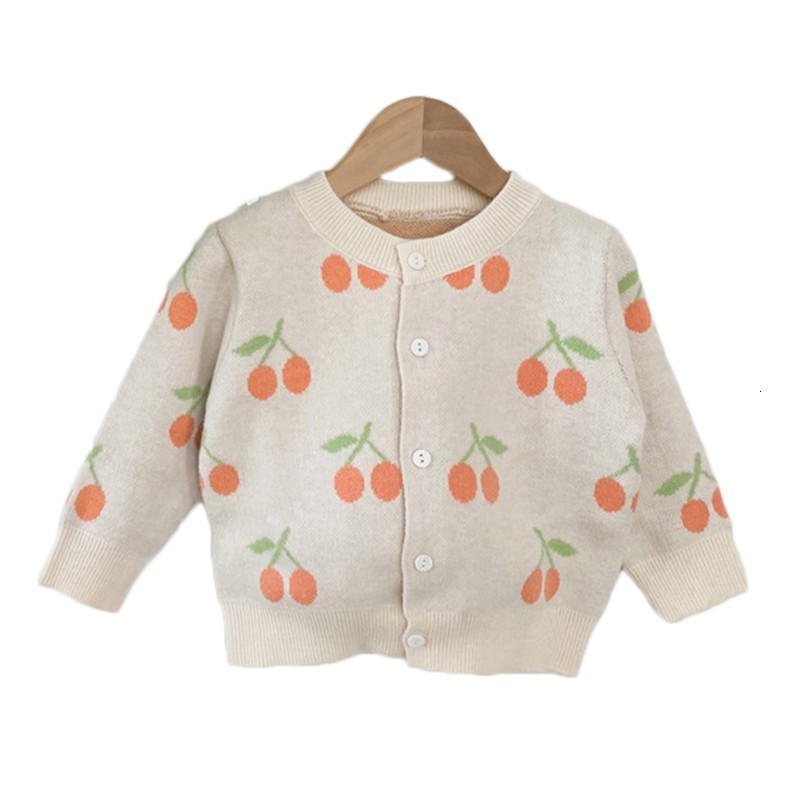 

2021 Spring New Baby Girl Kids Cherry Print Knitted Sweater Princess Jacket Children Sweaters Girls 2w7e, 2043