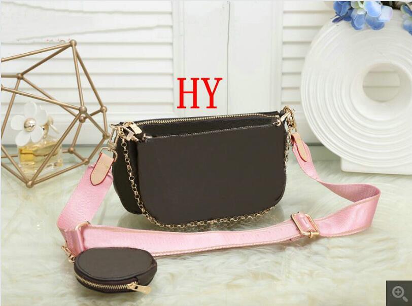 

Women Brown flowers mahjong bag three-in-one bag zero wallet one shoulder slanted female bag three-piece wallet multi pochette accessoires, Brown flowers/blue strap