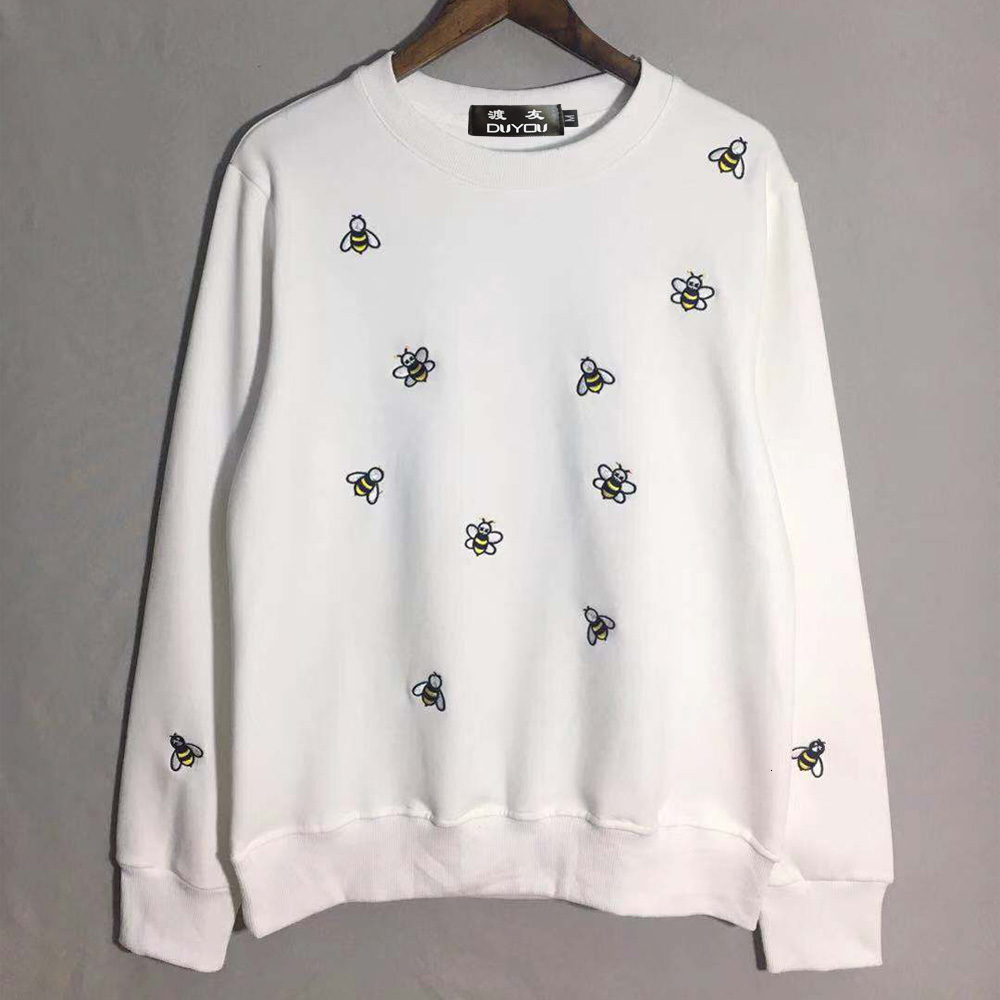 

Hot Sale Fashion Icon Men Casual Hoodies Embroidery with Bees Hip Hop Cotton Long Sleeve Sweatshirt Xl6k, Black